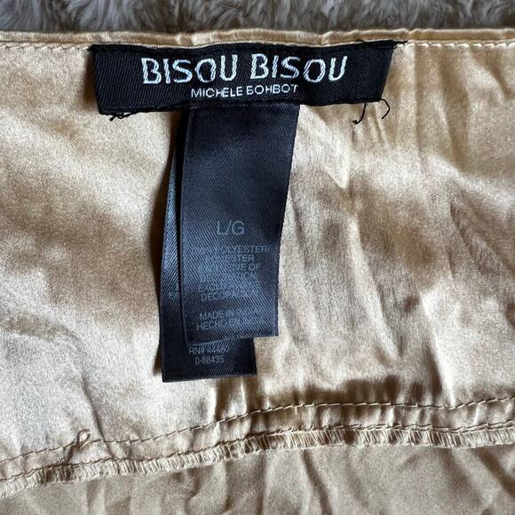 Bisou Bisou Women’s 90s Y2K Babydoll Tank Top Gold Side Large - Picture 5 of 8